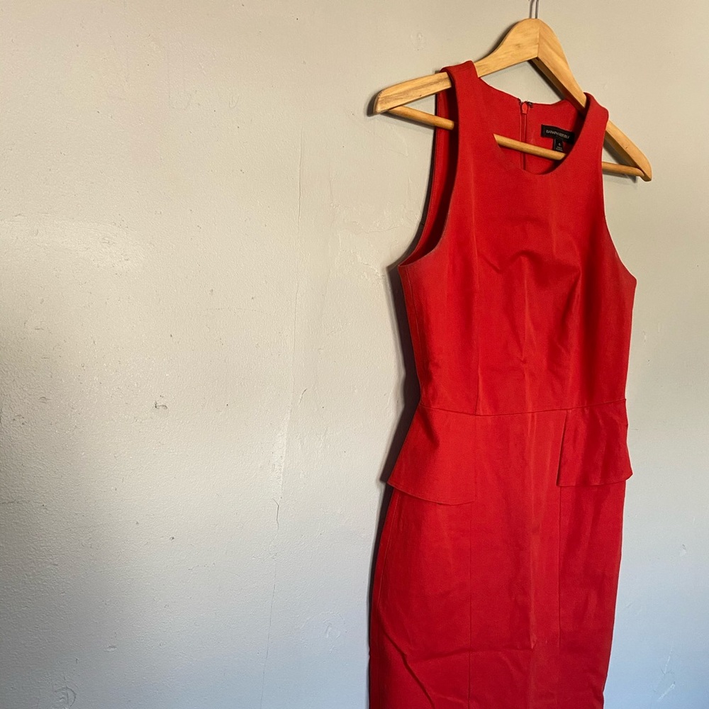 Banana republic red peplum dress